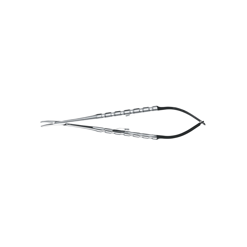 Nadelhalter Mikro Castroviejo, gebogen, diamant., 4-0 5-0 6-0 Nadel 18cm