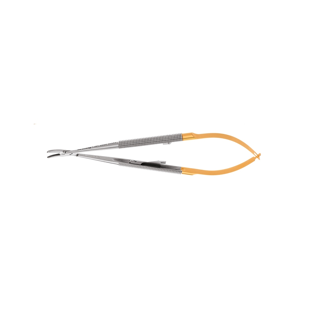 Nadelhalter Castroviejo, dauerhaft scharf, gebogen, rund