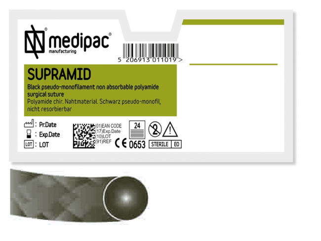 Supramid | 3/0 | HS-18 | 3/8 | 75 cm | schneidend