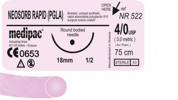 Neosorb Rapid R.P.G.L.A. | 4/0 | HR-18 | 3/8 | 45 cm | Rundkörper