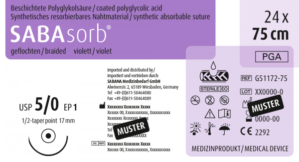 SABAsorb | 5/0 | HR-17 | 1/2 | 75 cm | Rundkörper