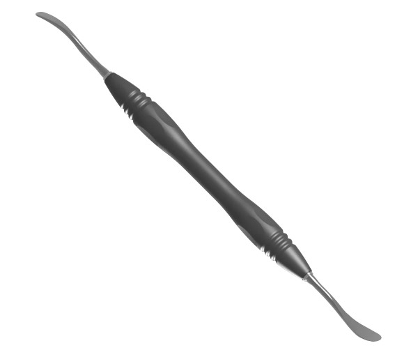 Raspatorium, 17, 5 cm, doppelendig, gebogen | PEEK
