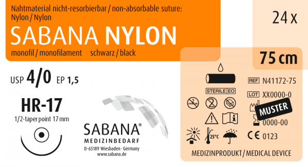 SABANA NYLON | 4/0 | HR-17 | 1/2 | 75 cm | Rundkörper