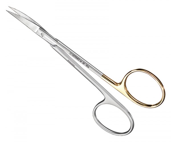 Naht- u. Zahnfleischschere, 11, 5 cm, gebogen, Schneide super-cut Schliff