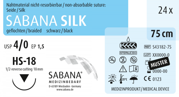 SABANA SILK | 4/0 | HS-18 | 1/2 | 75 cm | schneidend