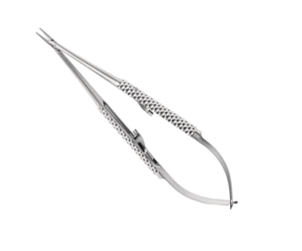 BARRAQUER, Micro-Nadelhalter, Hart- metall, 18 cm, gerade, Rundgriff