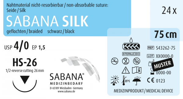 SABANA SILK | 4/0 | HS-26 | 1/2 | 75 cm | schneidend