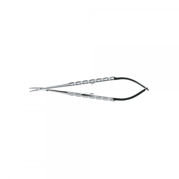 Nadelhalter Mikro Castroviejo, gebogen, diamant., 4-0 5-0 6-0 Nadel 18cm