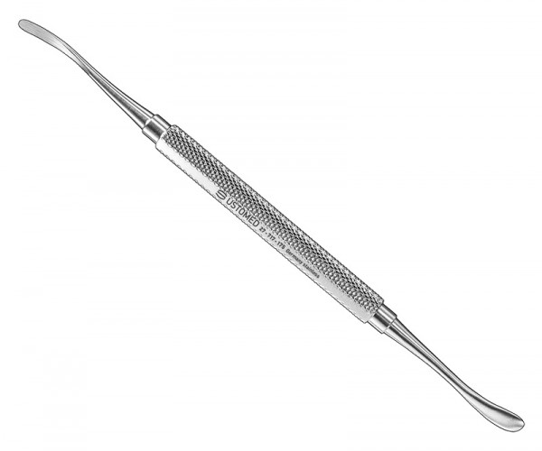 Raspatorium, 17, 5 cm, doppelendig, gebogen